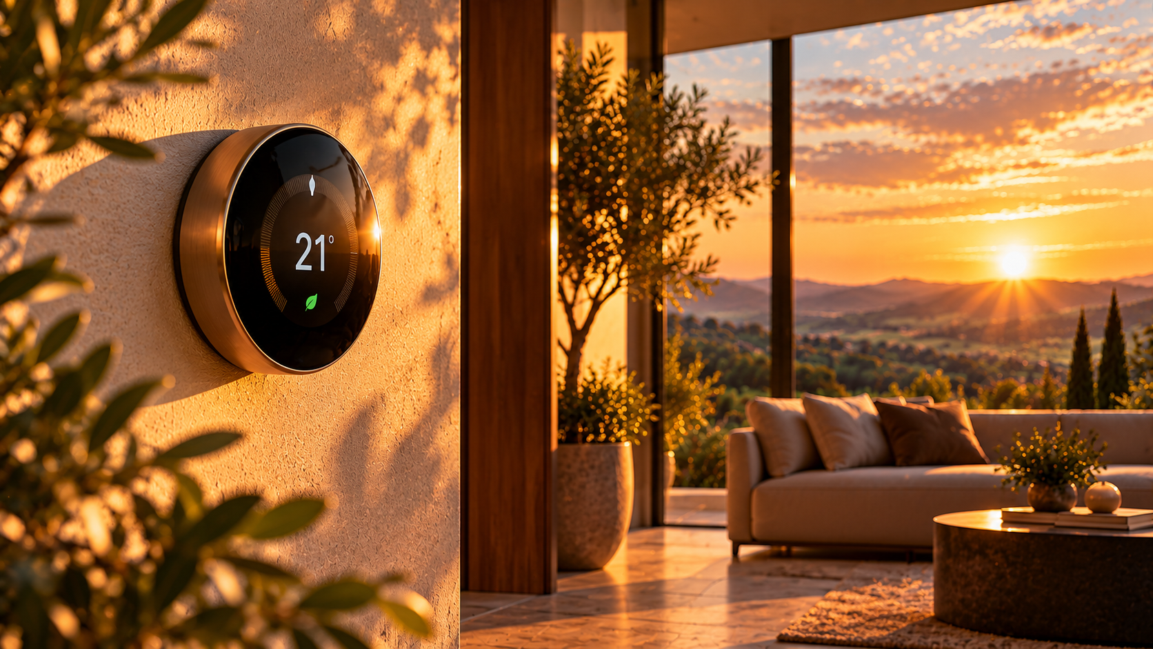 Smart home technology in a calm interior